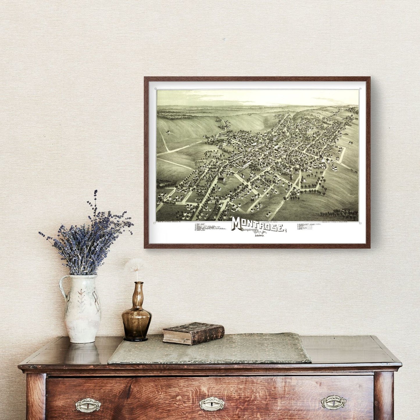 Vintage Map of Montrose, Pennsylvania, 1890