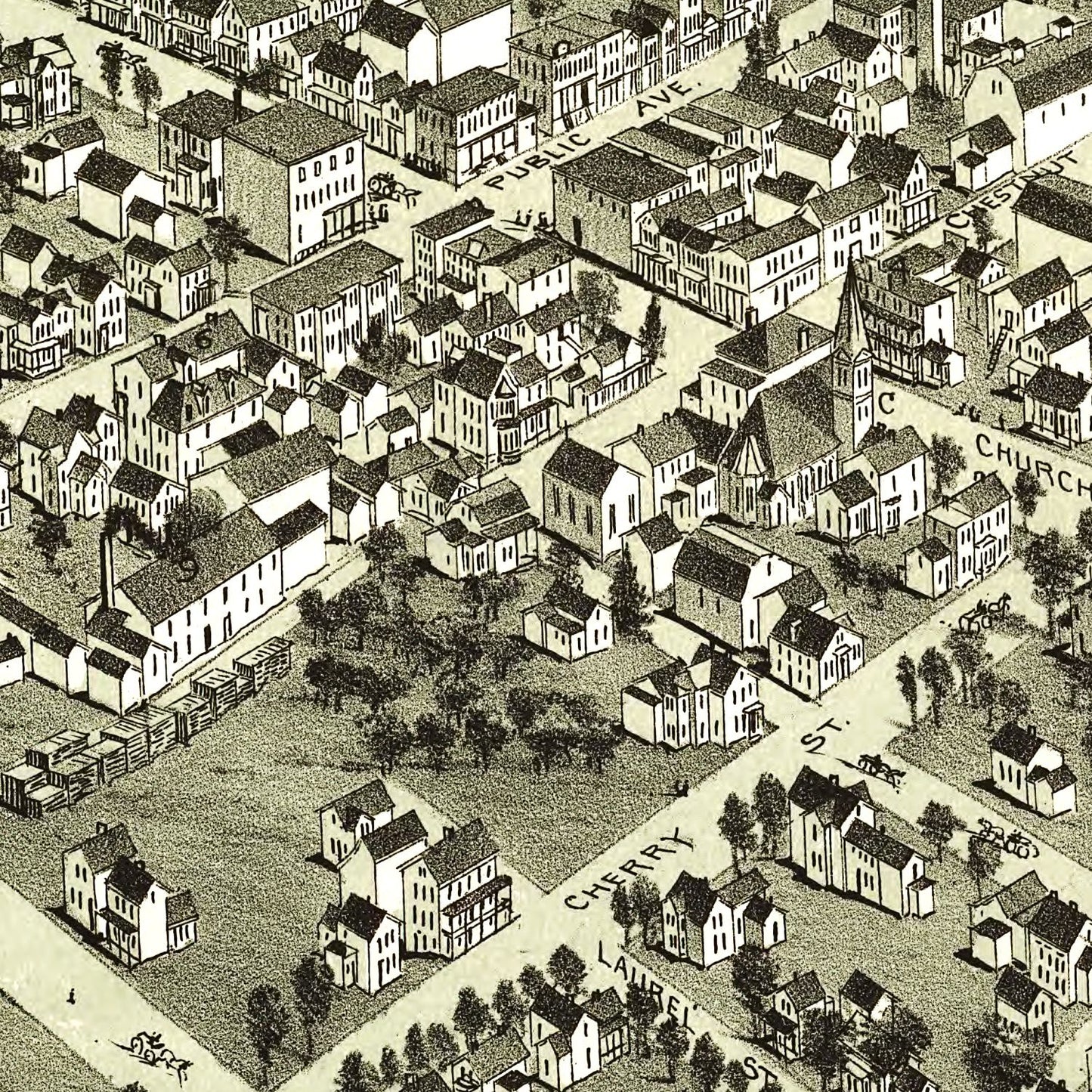 Vintage Map of Montrose, Pennsylvania, 1890