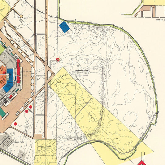 Vintage Map of Blytheville Municipal Airport, Arkansas, 1952