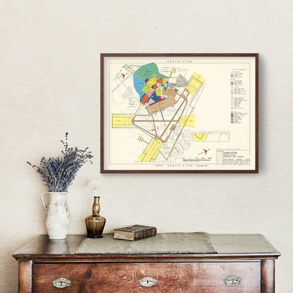 Vintage Map of Charleston Municipal Airport, 1952 Wall Art