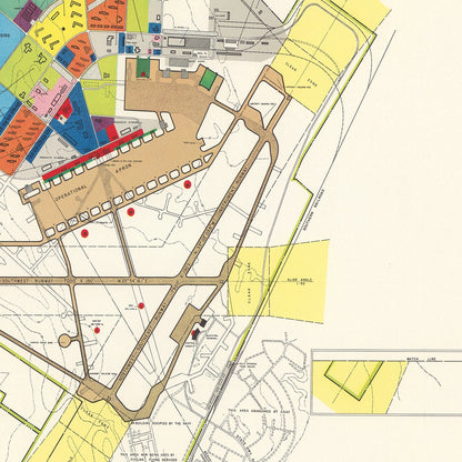 Vintage Map of Charleston Municipal Airport, 1952 Wall Art