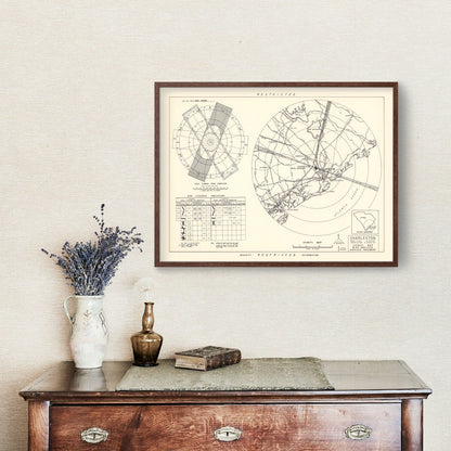 Vintage Map of Charleston Municipal Airport Vicinity, 1952