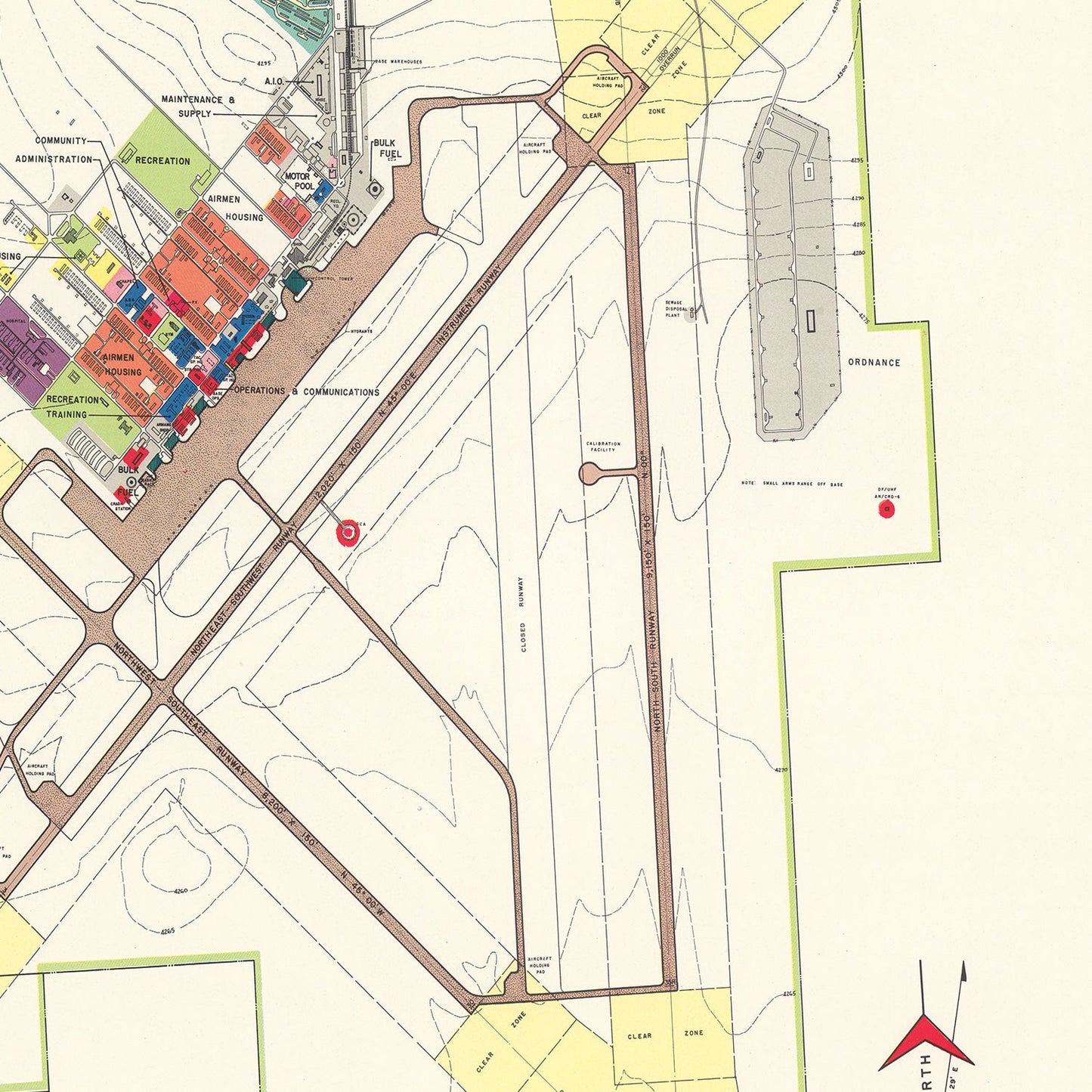 Vintage Map of Clovis Air Force Base, New Mexico, 1952
