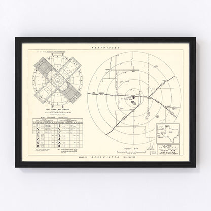 vintage map of Clovis Air Force Base vicinity, New Mexico, 1952