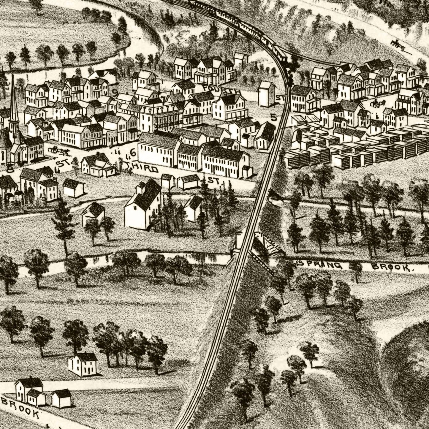 Vintage Map of Moosic, Pennsylvania, 1892