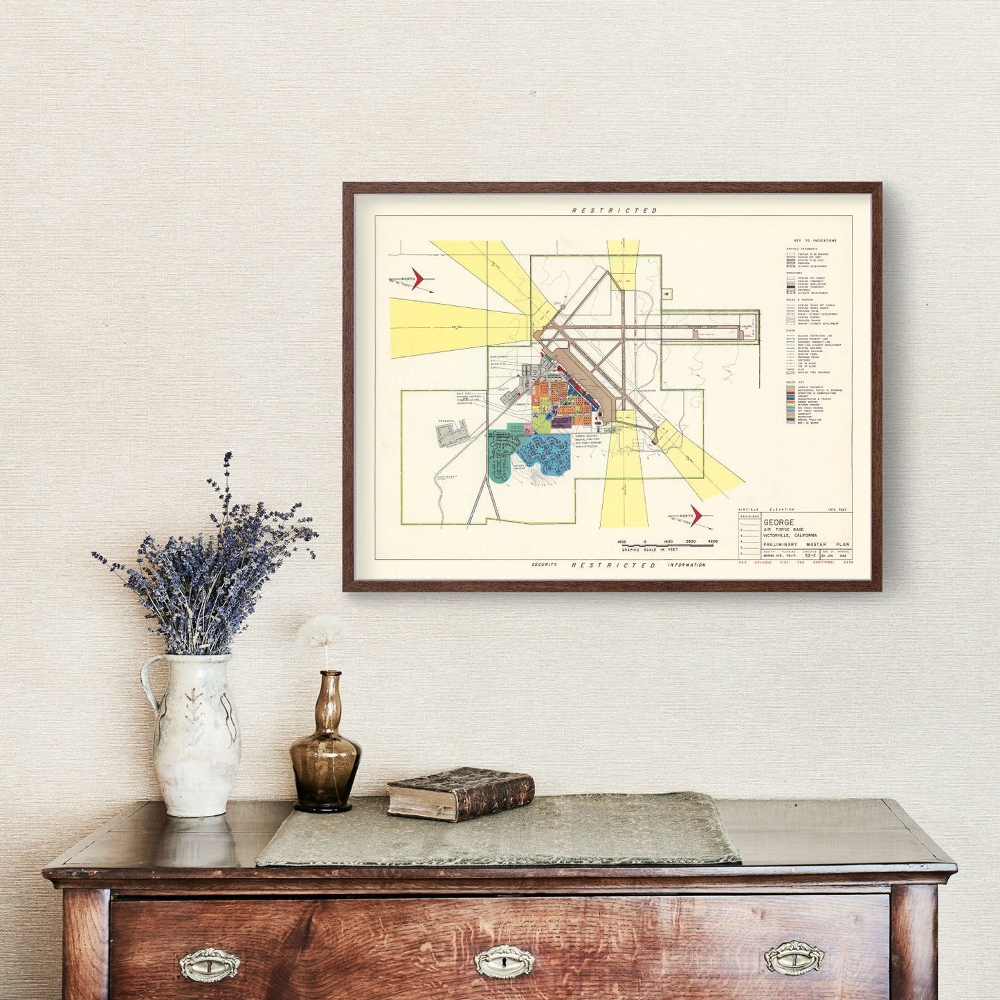Vintage Map of George Air Force Base, Victorville, 1952