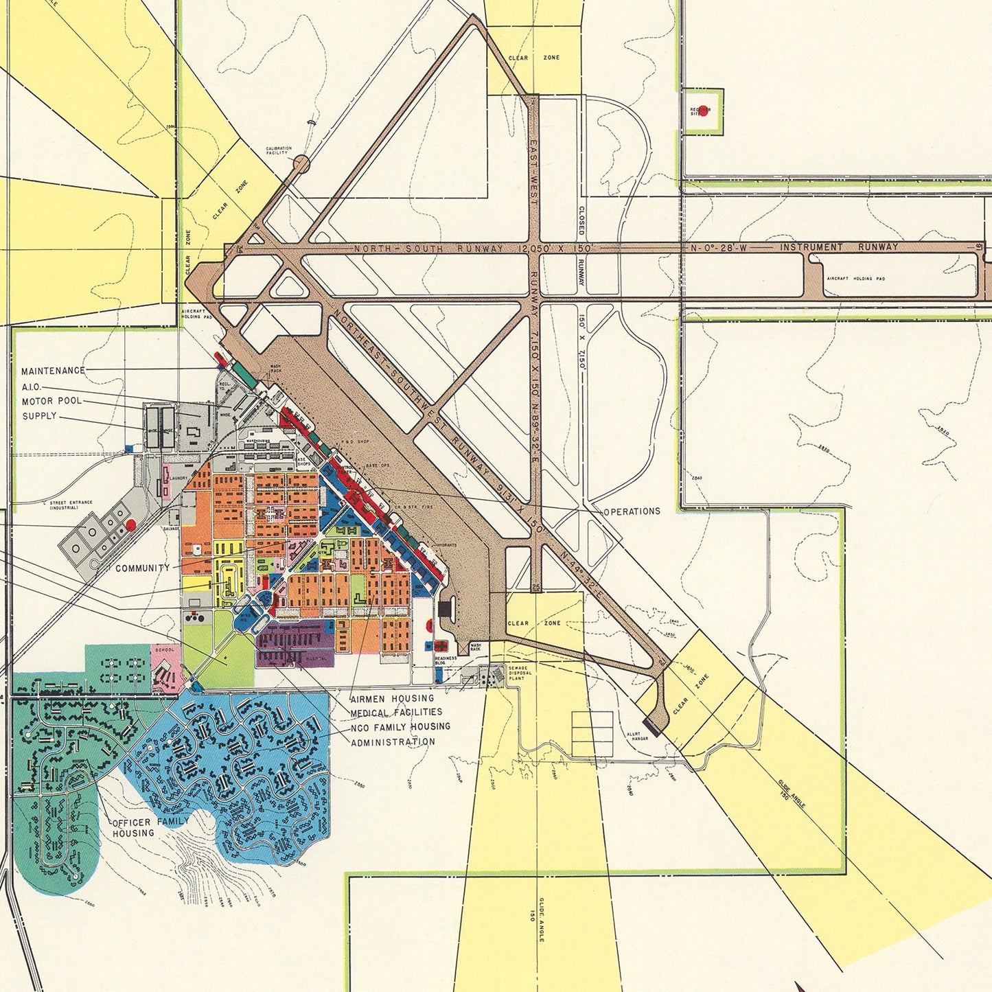 Vintage Map of George Air Force Base, Victorville, 1952
