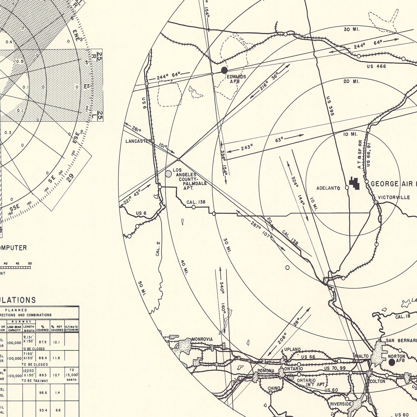 Vintage Map of George Air Force Base Vicinity, California, 1952