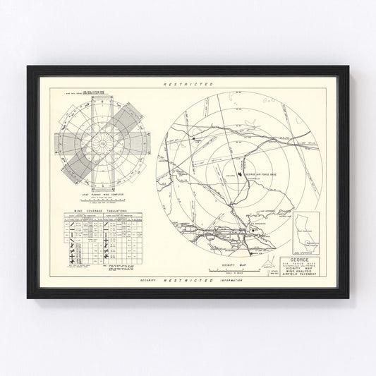 vintage map of George Air Force Base, San Bernardino County, California, 1952
