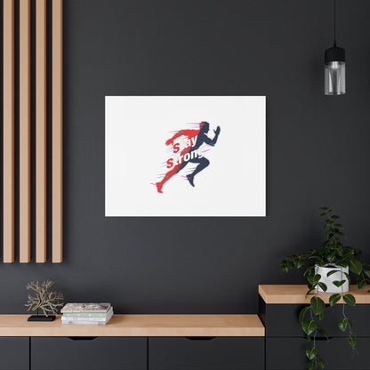 Stay Strong Runner Gym Canvas Wall Art