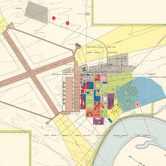 Vintage Map of Larson Air Force Base, Washington, 1951