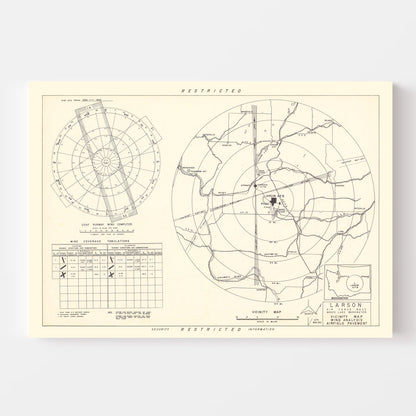 Vintage Map of Larson Air Force Base Vicinity, Washington, 1951
