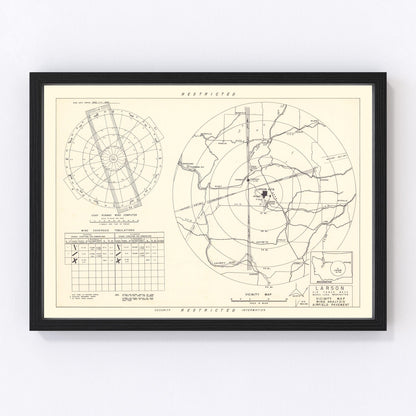 vintage map of Larson Air Force Base vicinity, Moses Lake, Washington, 1951