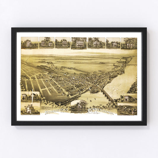 Vintage map of Morrisville, Bucks County, Pennsylvania, 1893