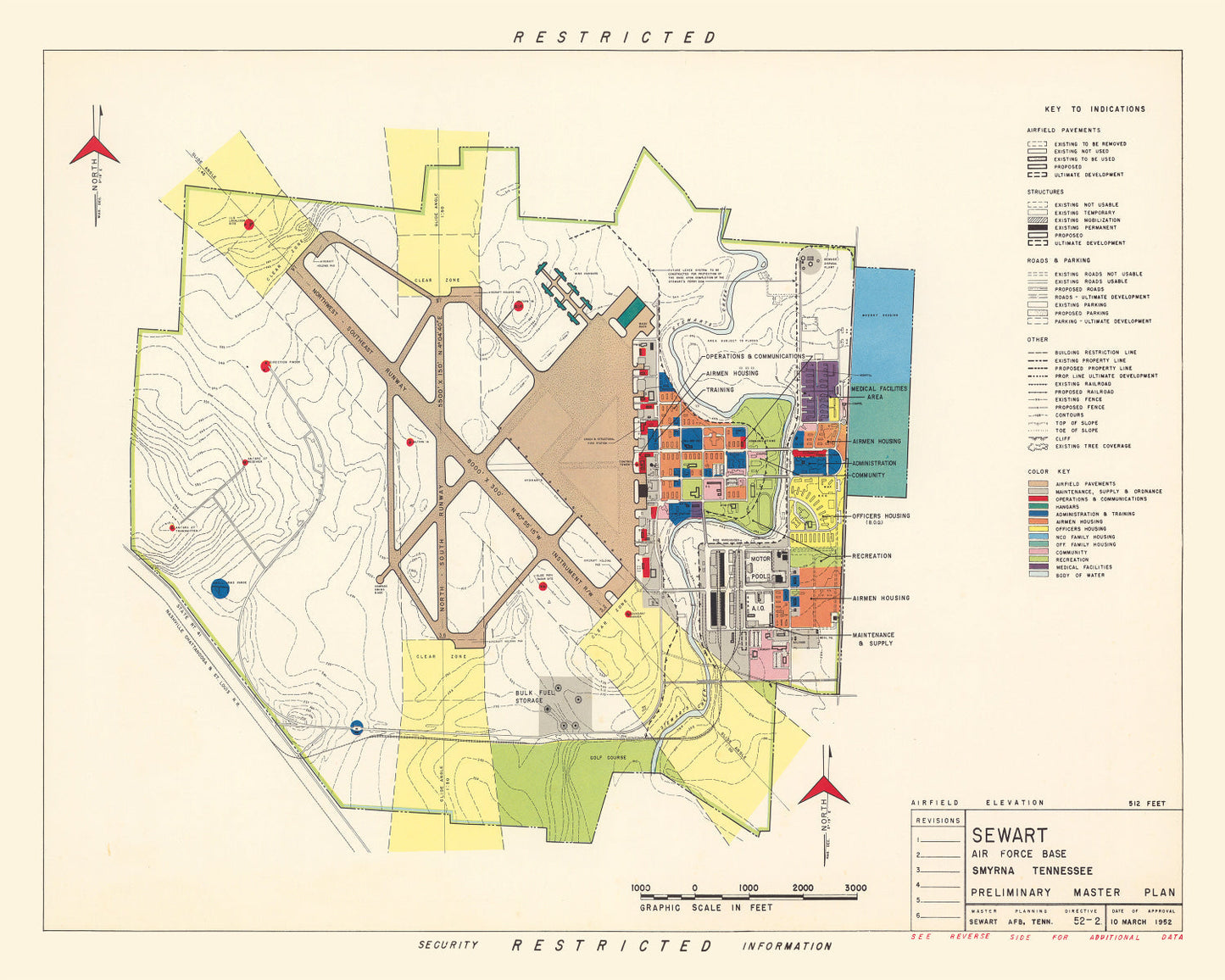 Vintage Map of Smyrna, Tennessee, 1952 II