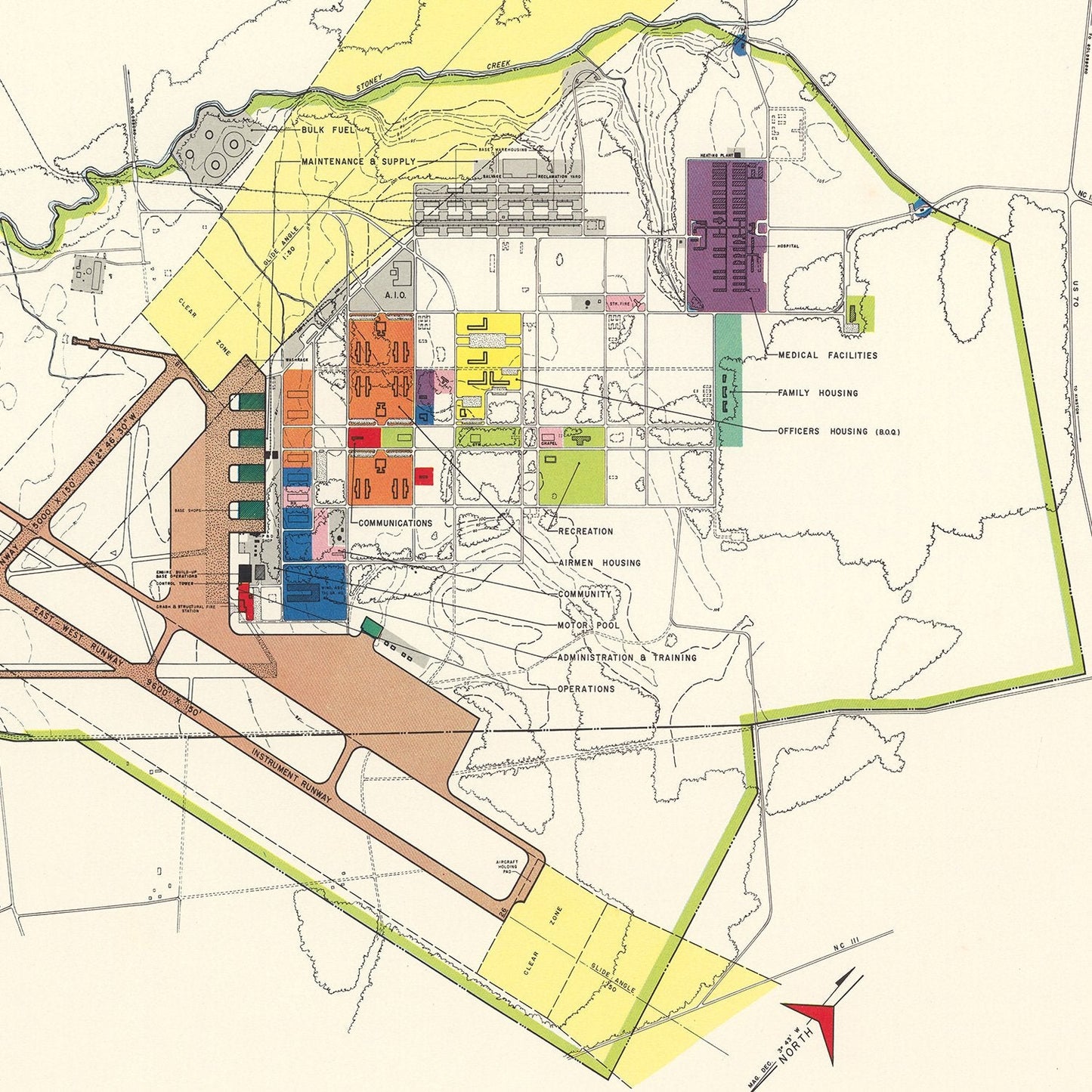 Vintage Map of Goldsboro, North Carolina, 1953 II