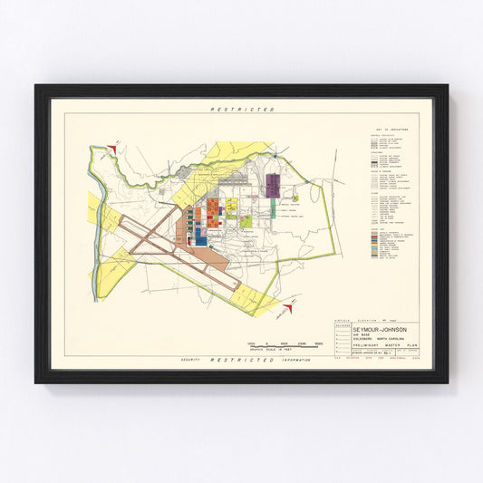 vintage map of Goldsboro, North Carolina, 1953