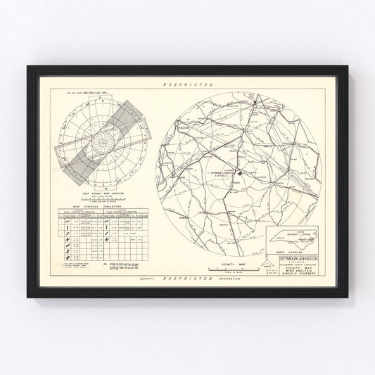 vintage map of Goldsboro, North Carolina, 1953
