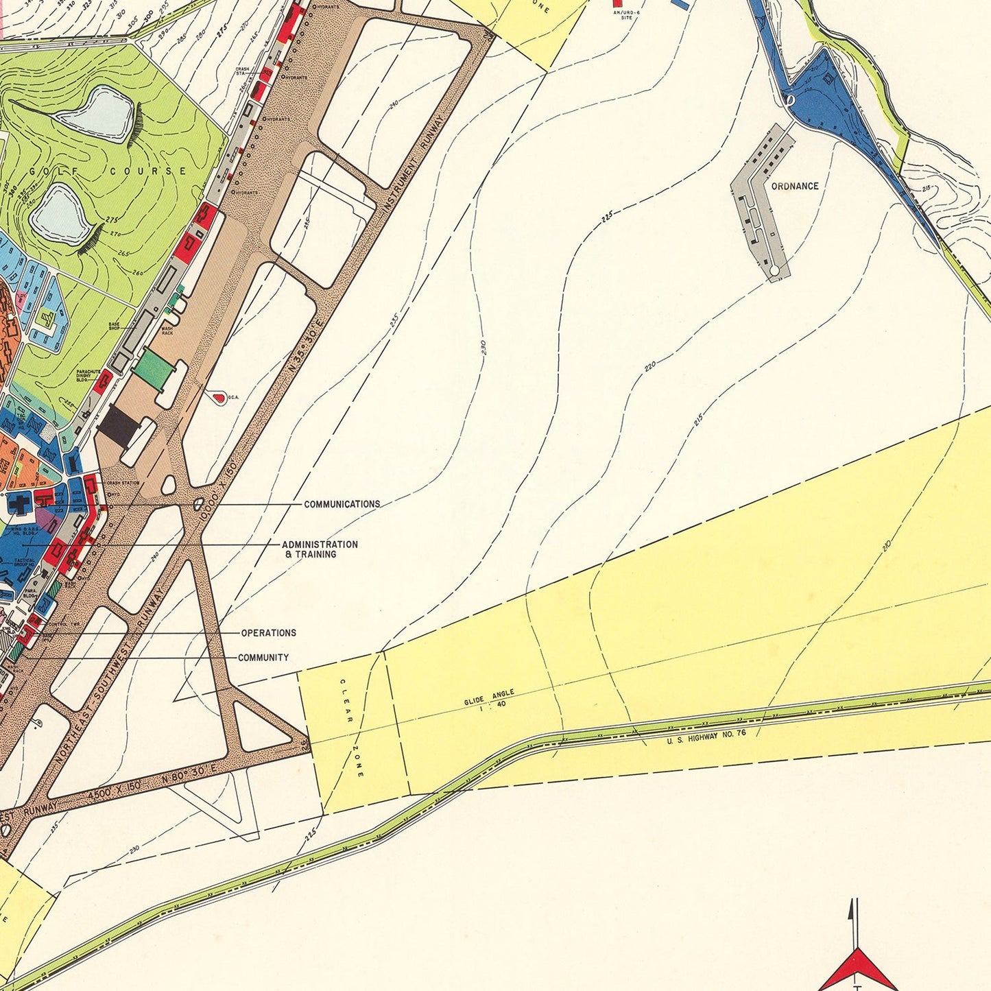 Vintage Map of Sumter, South Carolina, 1953