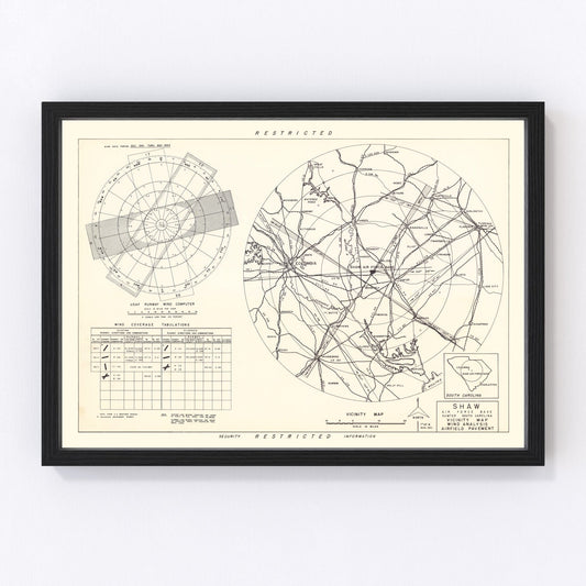 vintage map of Sumter, South Carolina, 1953