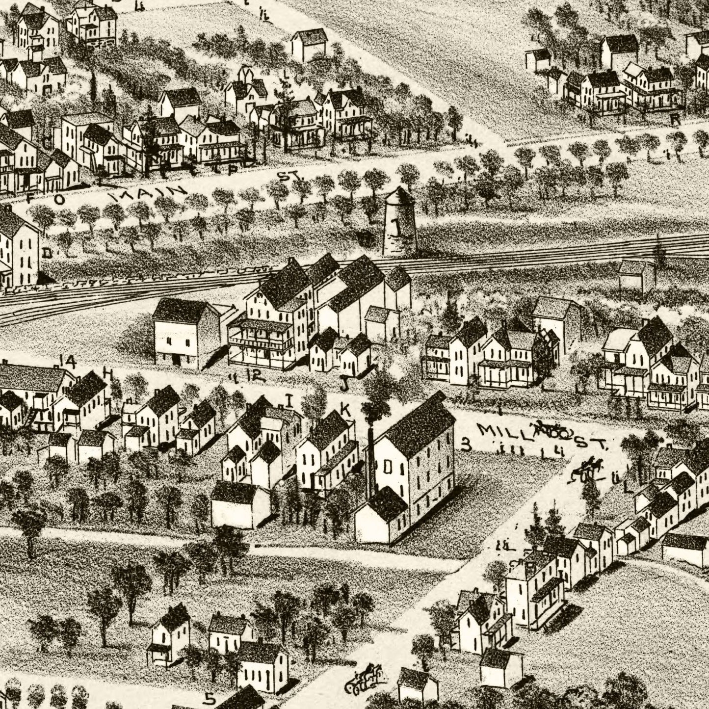 Vintage Map of Moscow, Pennsylvania, 1891
