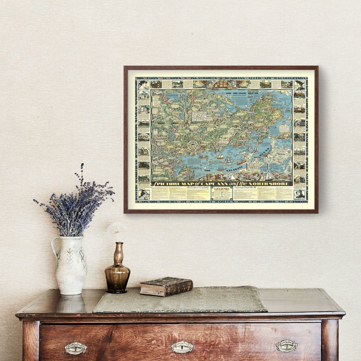Vintage Map of Cape Ann, Massachusetts, 1934