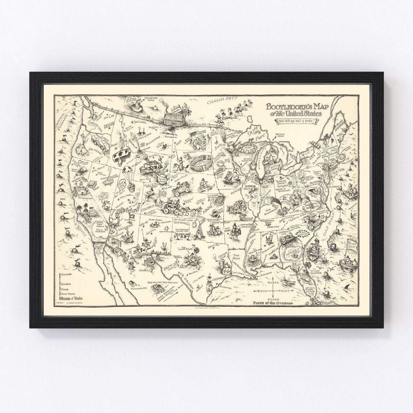 vintage map of the United States, 1926