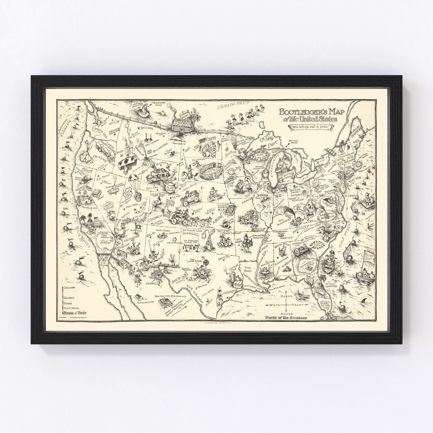 vintage map of the United States, 1926