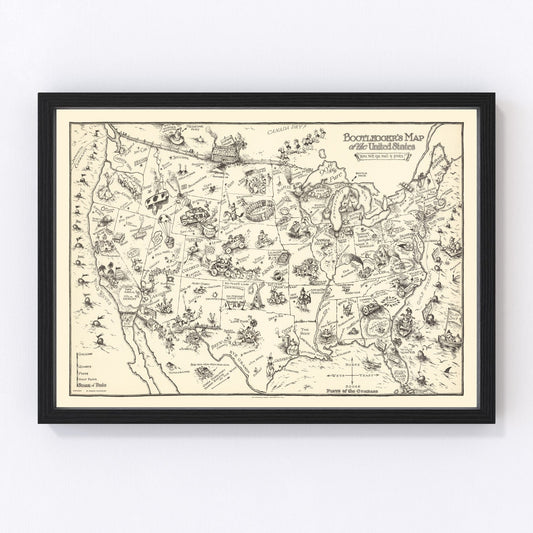 vintage map of the United States, 1926
