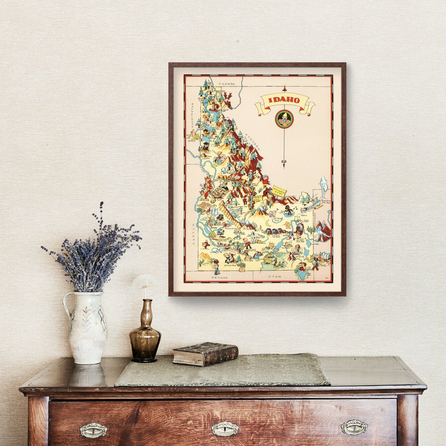 Vintage Map of Idaho, 1935