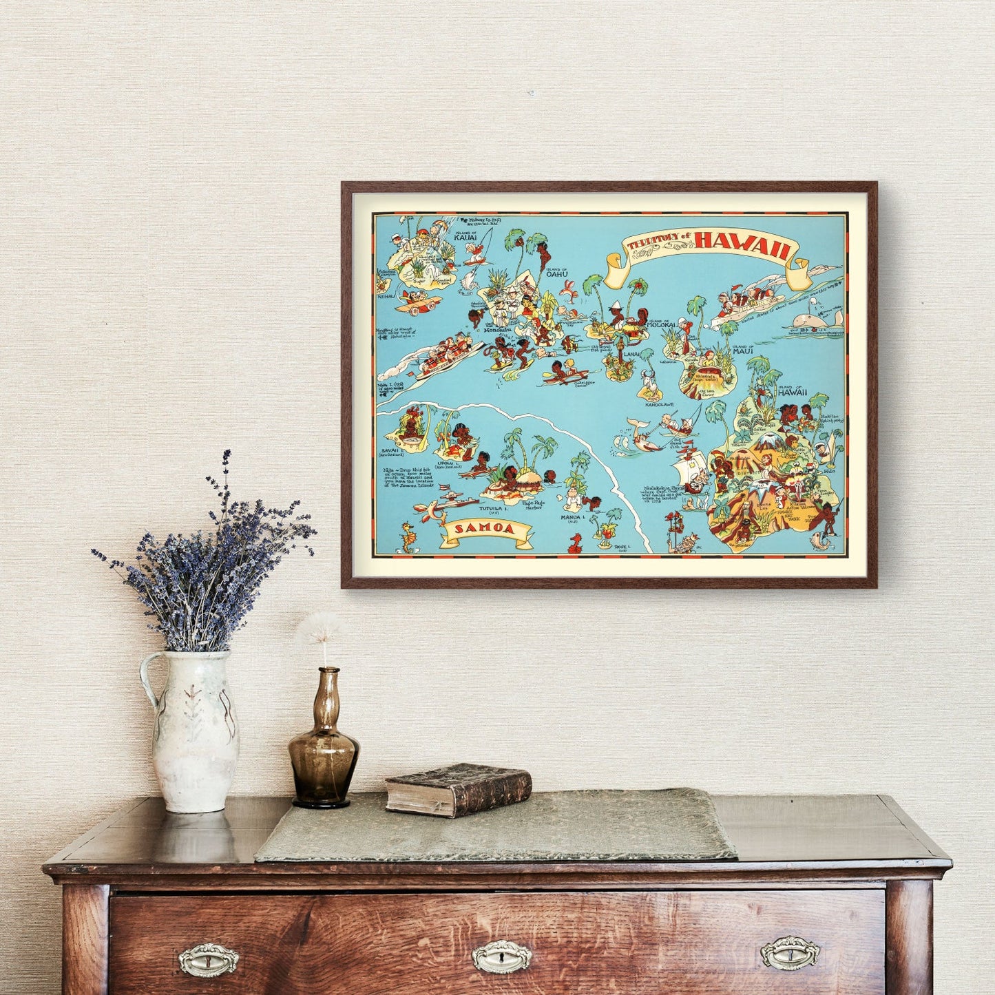 Vintage Map of Hawaii, 1935
