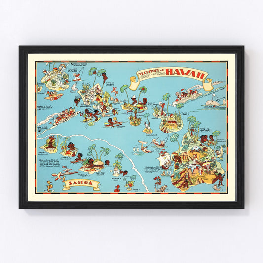 Vintage map of Hawaii, 1935