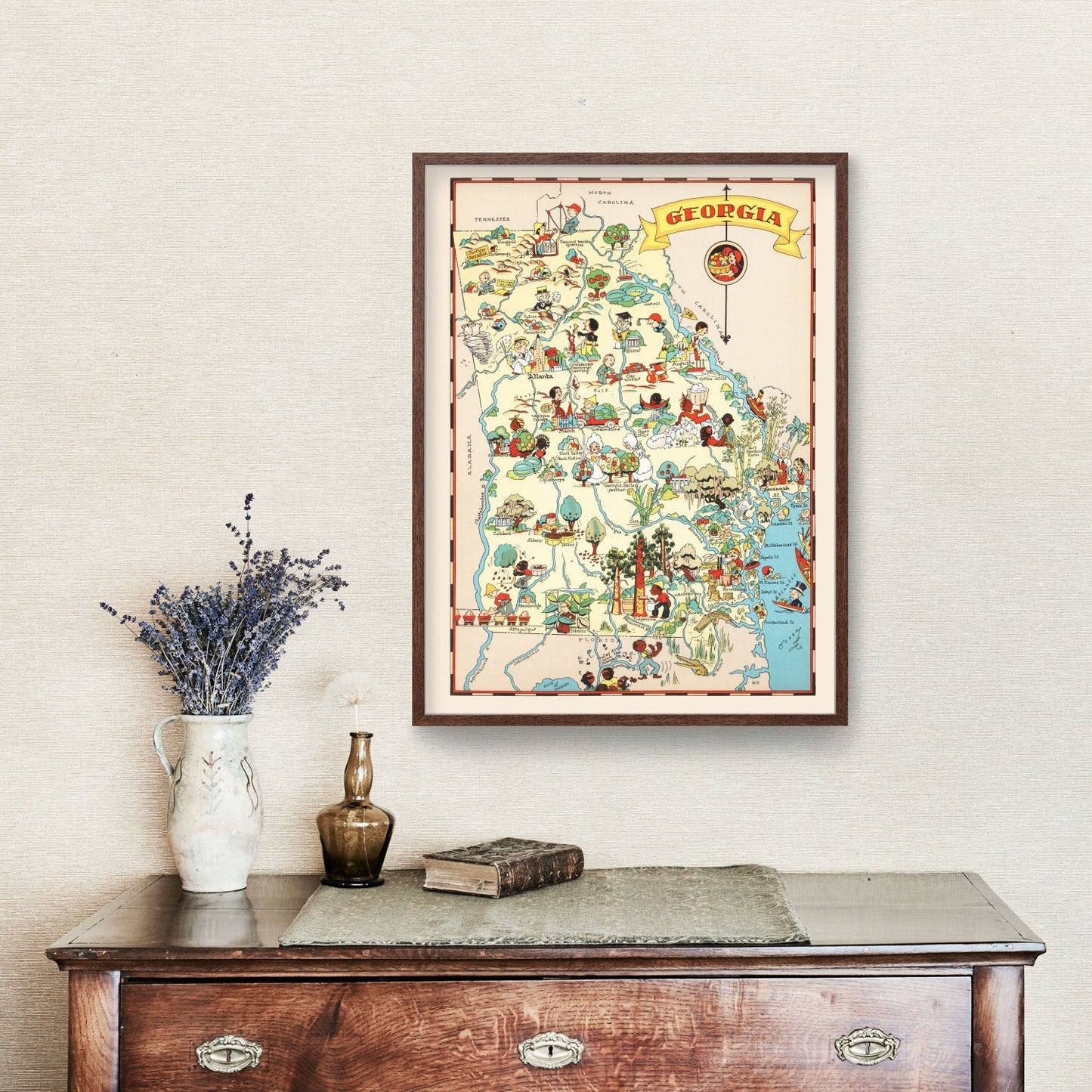 Vintage Map of Georgia, 1935