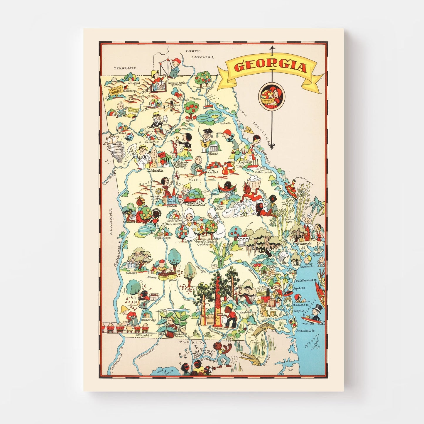 Vintage Map of Georgia, 1935