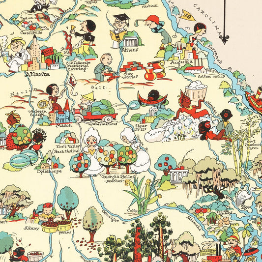 Vintage Map of Georgia, 1935