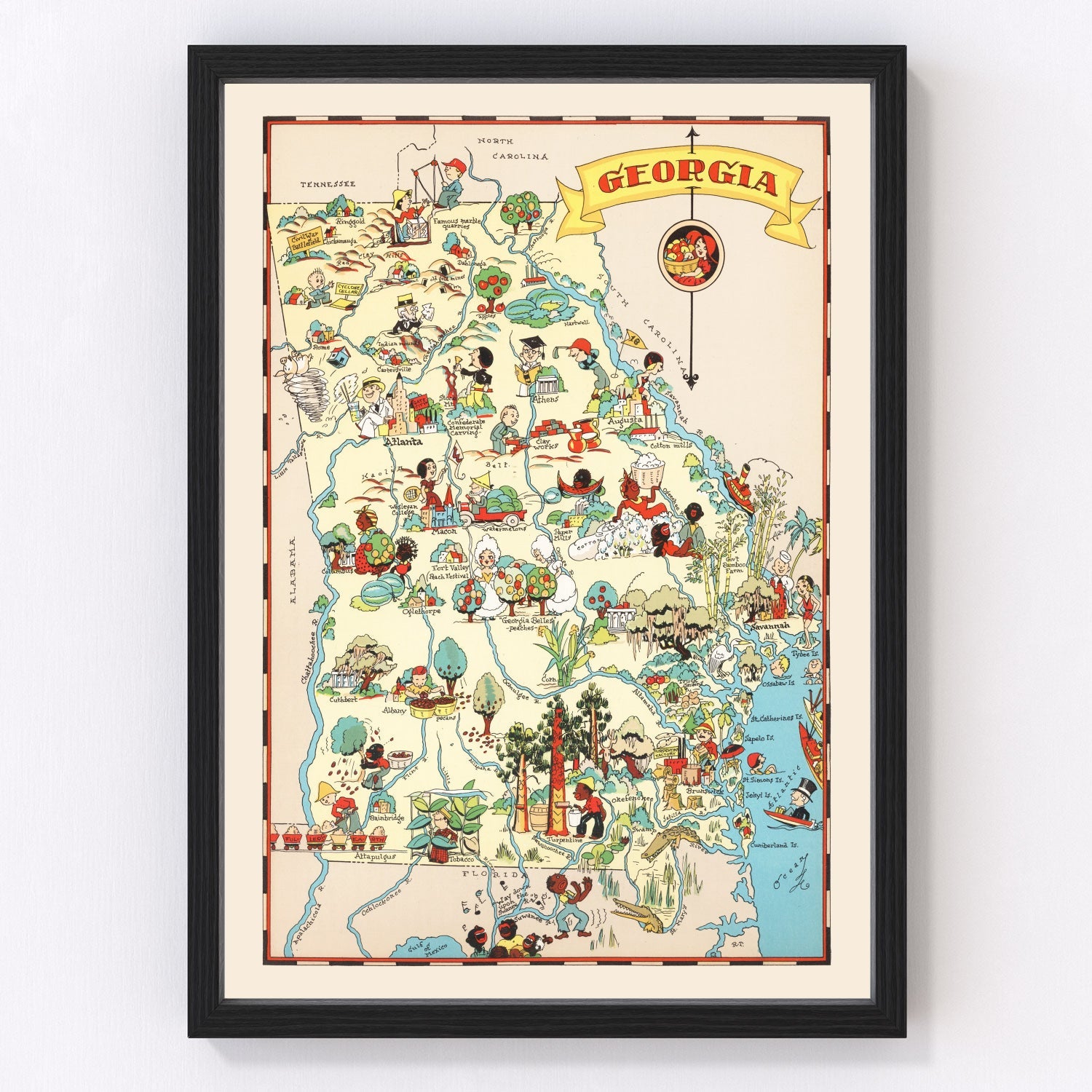 Vintage map of Georgia, 1935