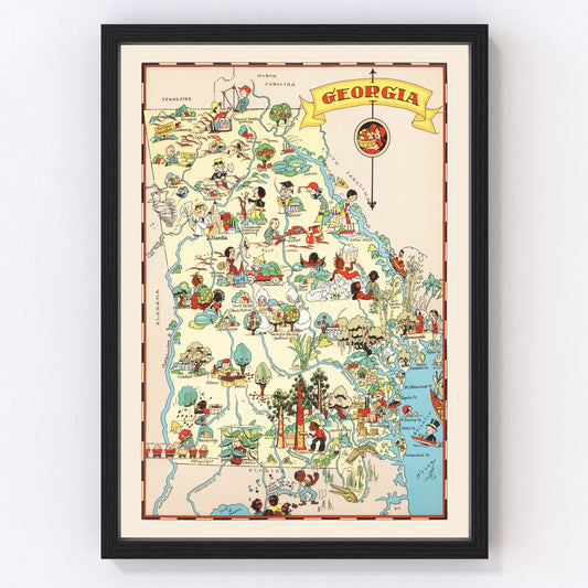 Vintage map of Georgia, 1935