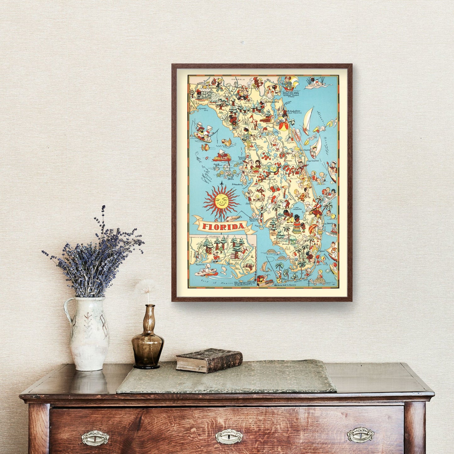 Vintage Map of Florida, 1935
