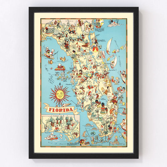 vintage map of Florida, 1935