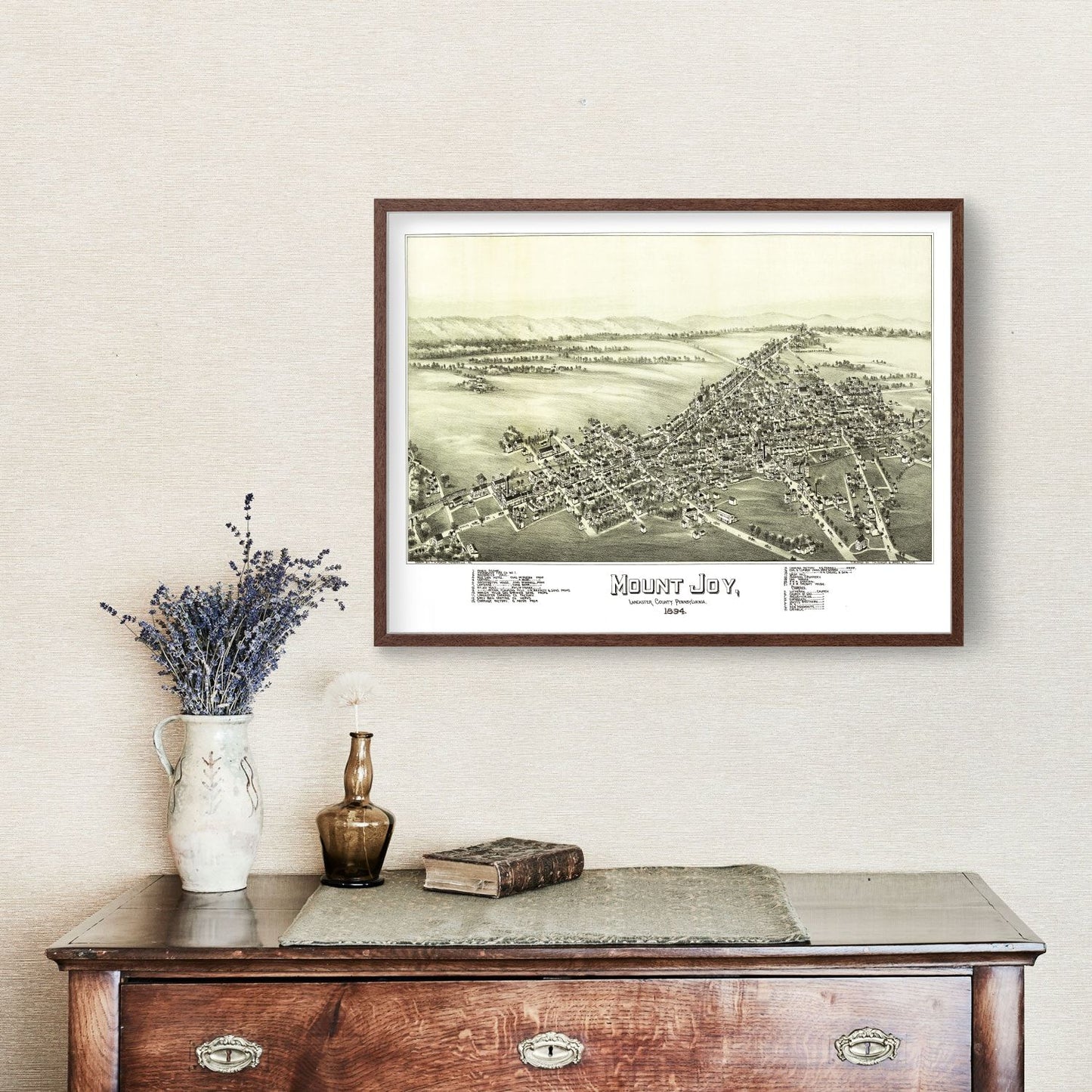 Vintage Map of Mount Joy, Pennsylvania, 1894