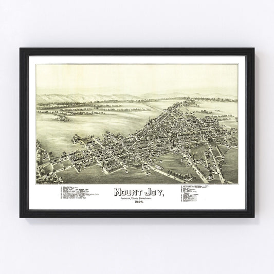 vintage map of Mount Joy, Pennsylvania, 1894