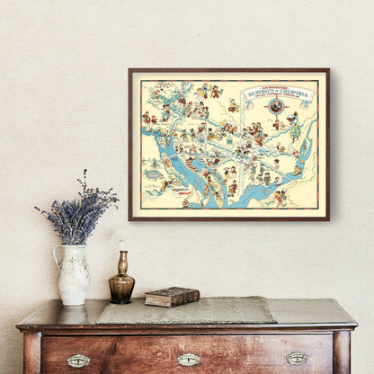 Vintage Map of Washington, DC 1935