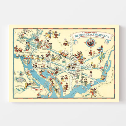 Vintage Map of Washington, DC 1935