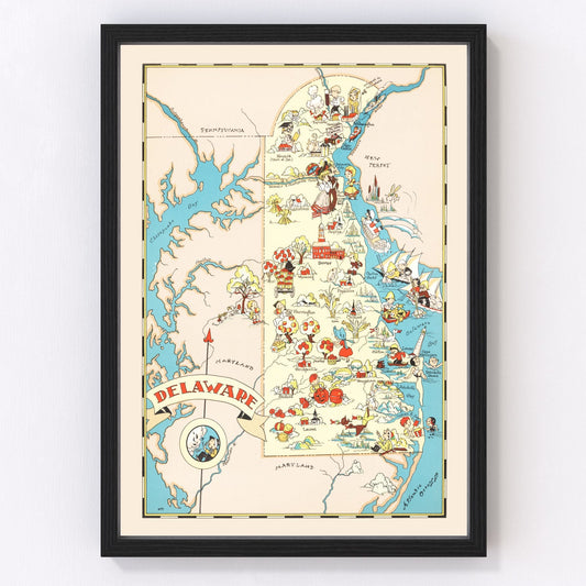 vintage map of Delaware, 1935