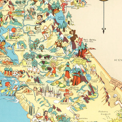 Vintage Map of California 1935