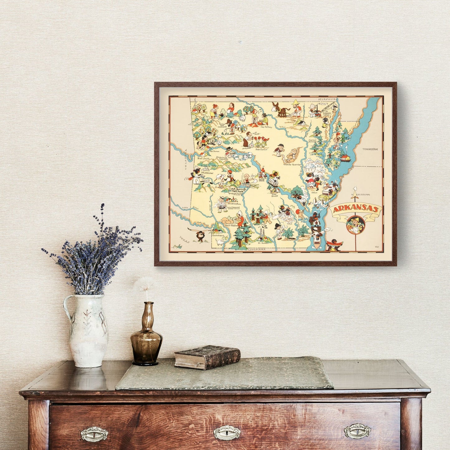 Vintage Map of Arkansas, 1935