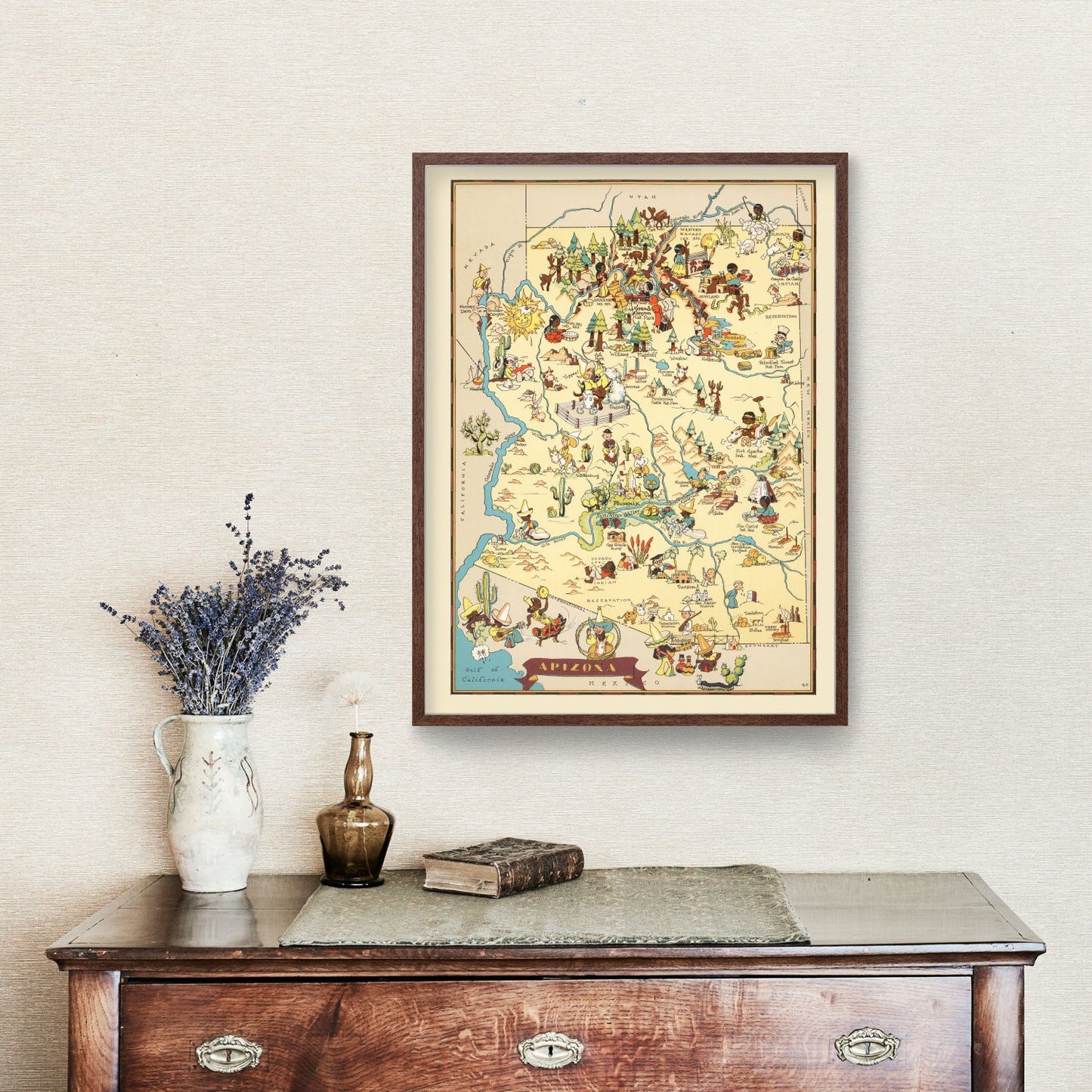 Vintage Map of Arizona, 1935