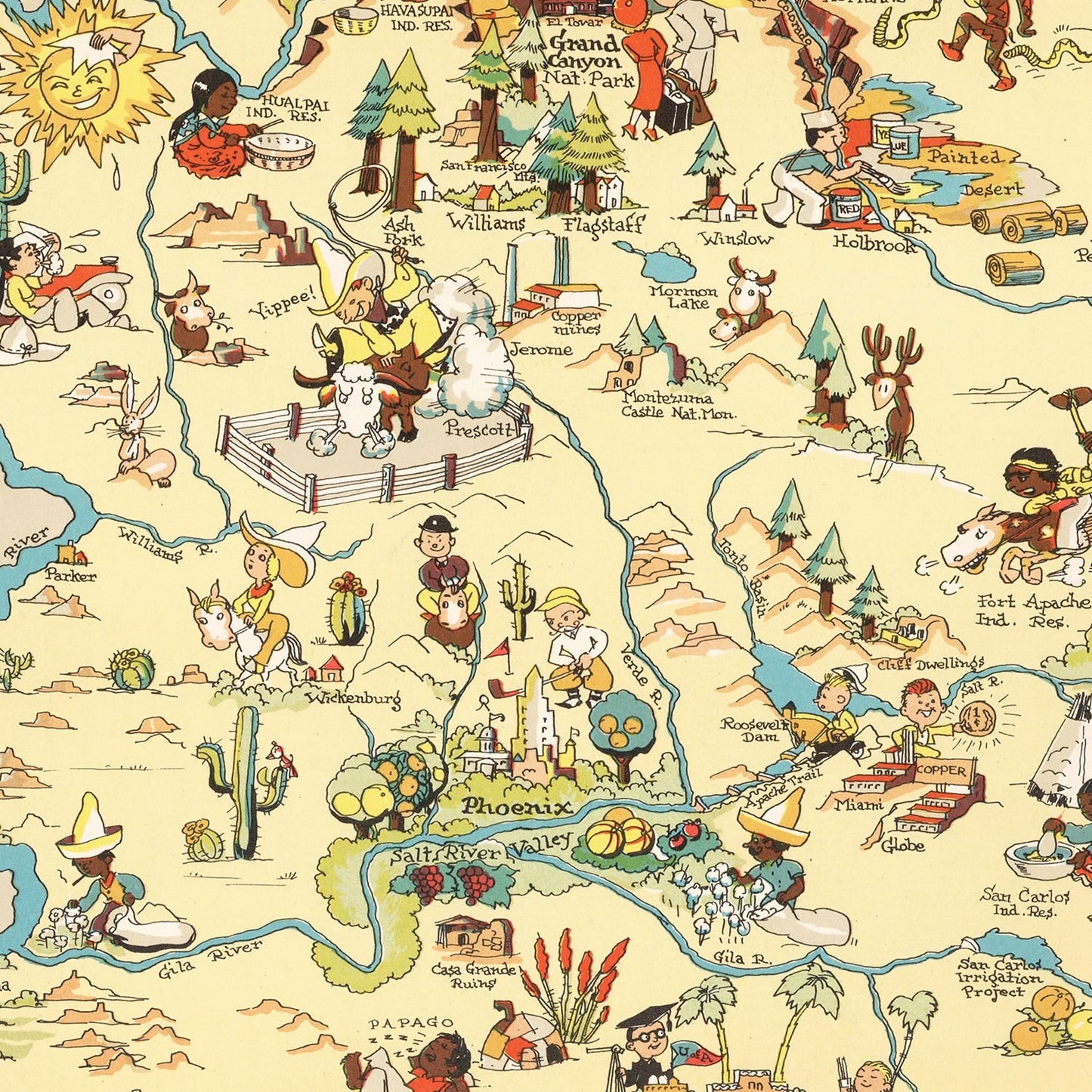 Vintage Map of Arizona, 1935