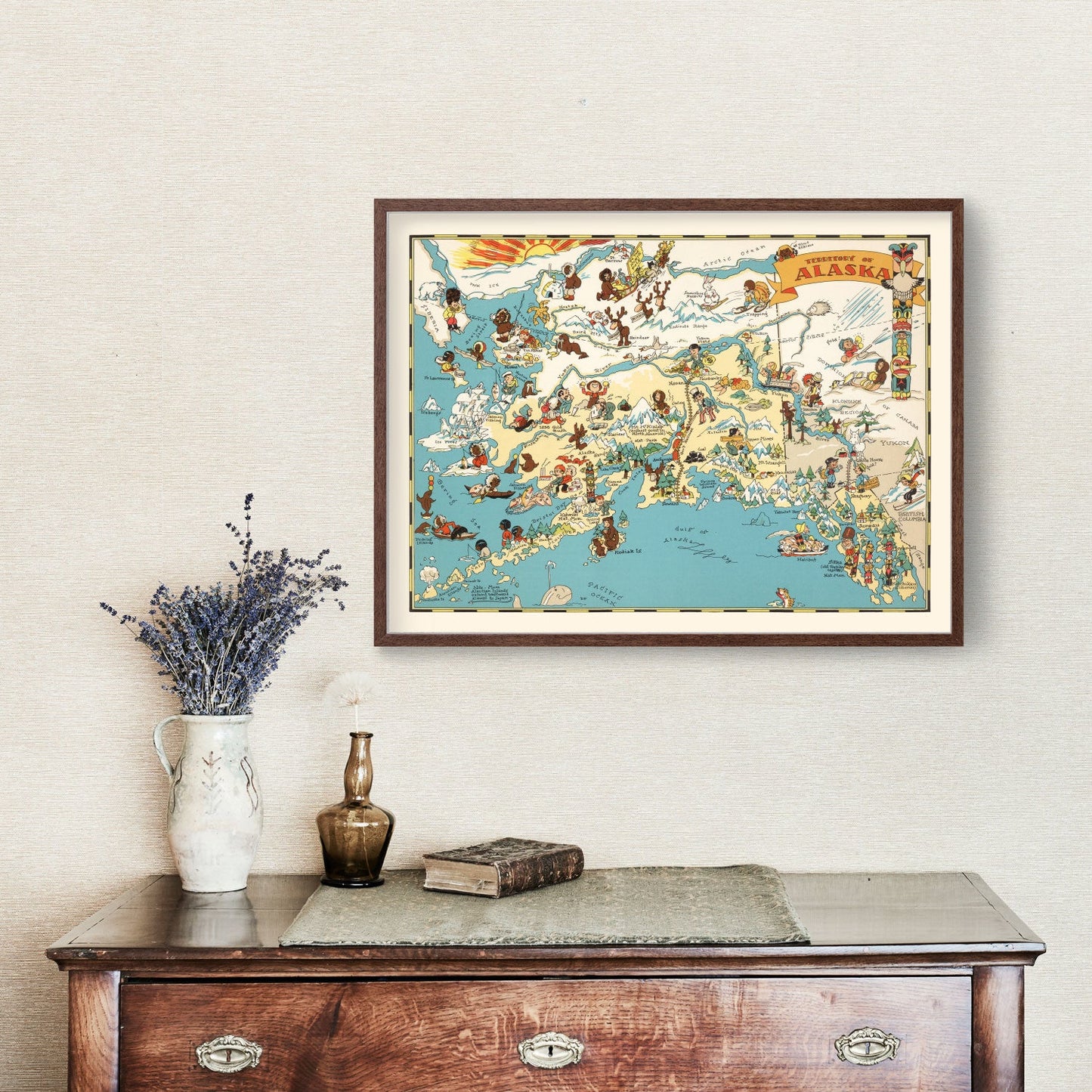 Vintage Map of Alaska, 1935
