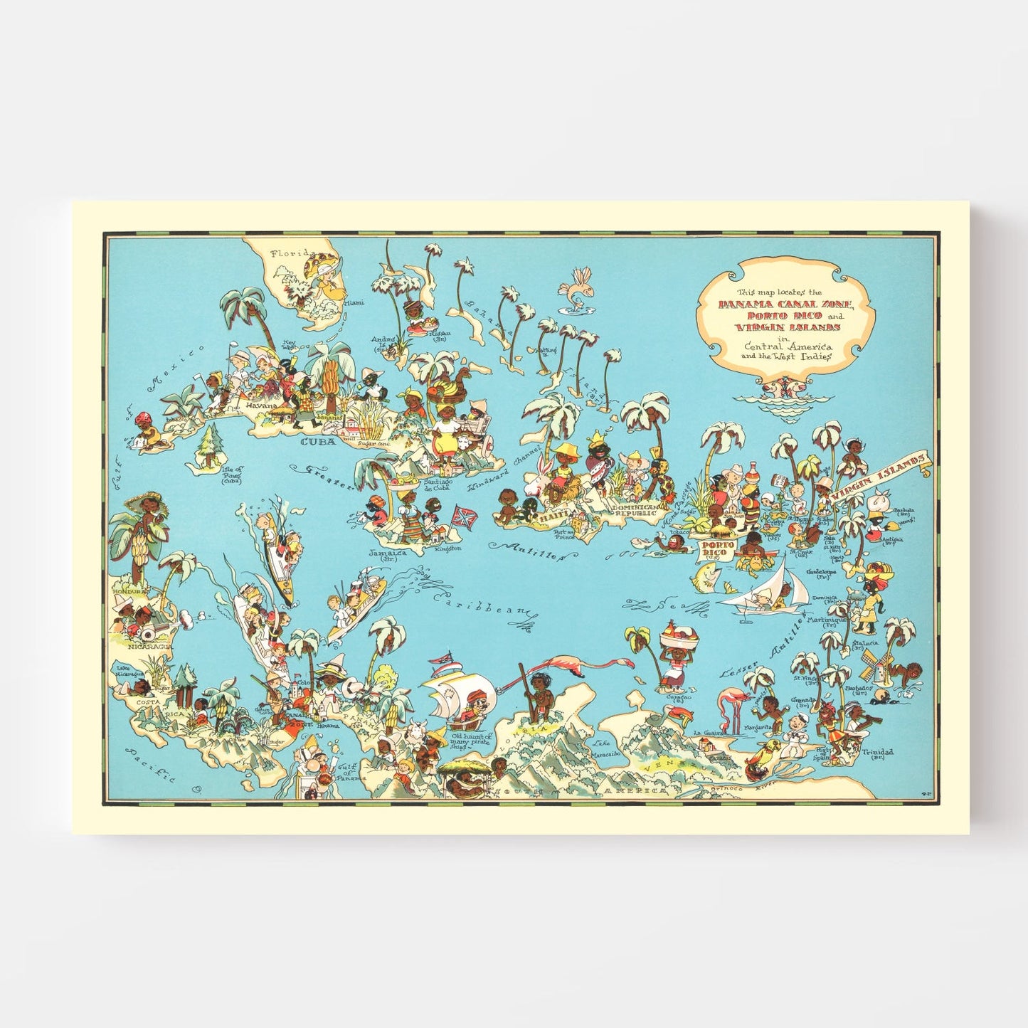Vintage Map of the Panama Canal Region, 1935